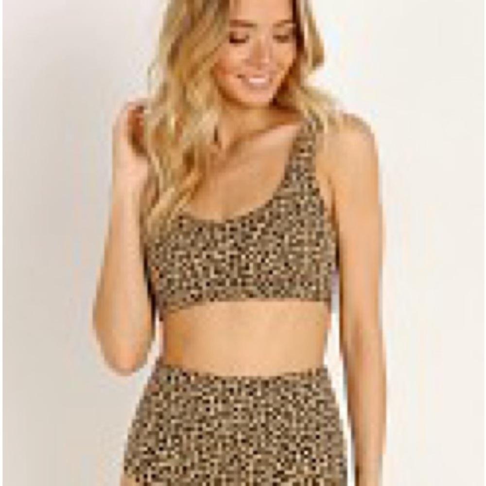 Mara Hoffman Lira Bikini Top in Leopard